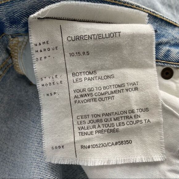CURRENT Elliot-“The Crossover” Lightwash Straight Leg Distressed Raw Hem… - Picture 11 of 13